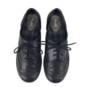 VTG Y2K Mudd Wingtip Shoes Size 9.5 Black Chunky Oxford Academia School Clueless